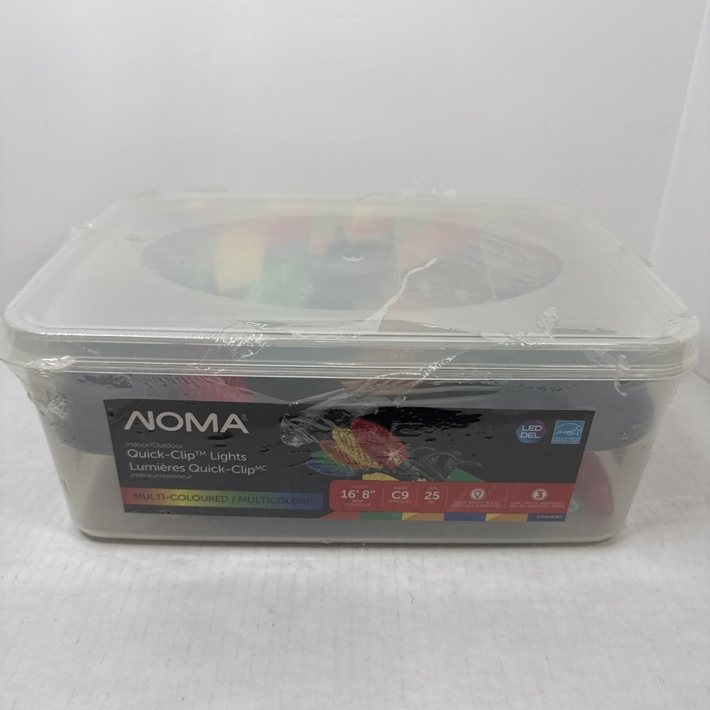 NOMA Quick-clip Lights Indoor/Outdoor Multicolor 16'8" C9‎ 25ct Bulbs NEW